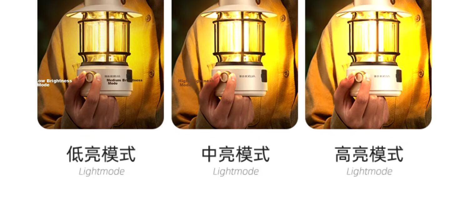 AUX Camping Lantern Outdoor Lighting Long-lasting Atmosphere Retro Camping Lamp Solar Yard Light Rechargeable Tent Lamp 8
