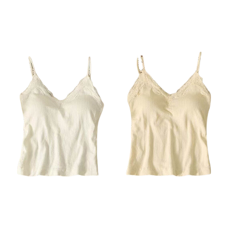 9i9 Lace Strap Padded Vest Pure Desire Back Slim Fit Outerwear Short Tube Top White S44