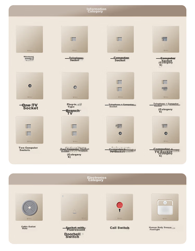 BULL G12 Series Triple Single-Control Switch Cream Style Large Panel Switch G12K311 Starry Gold 24