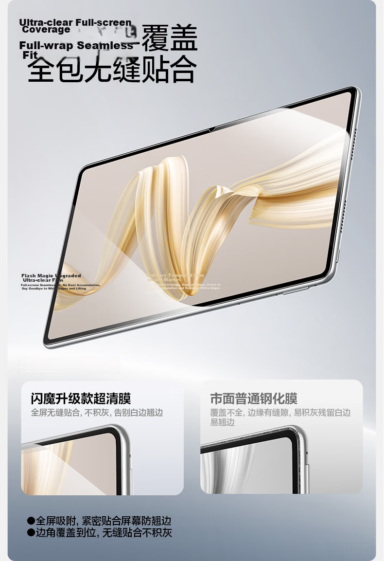 Shanmo Tempered Glass Screen Protector for Huawei MatePad Pro Max 13.2-inch 2026 Model Full Screen HD High Transparency Anti-Fingerprint Dust-Free Installation 7