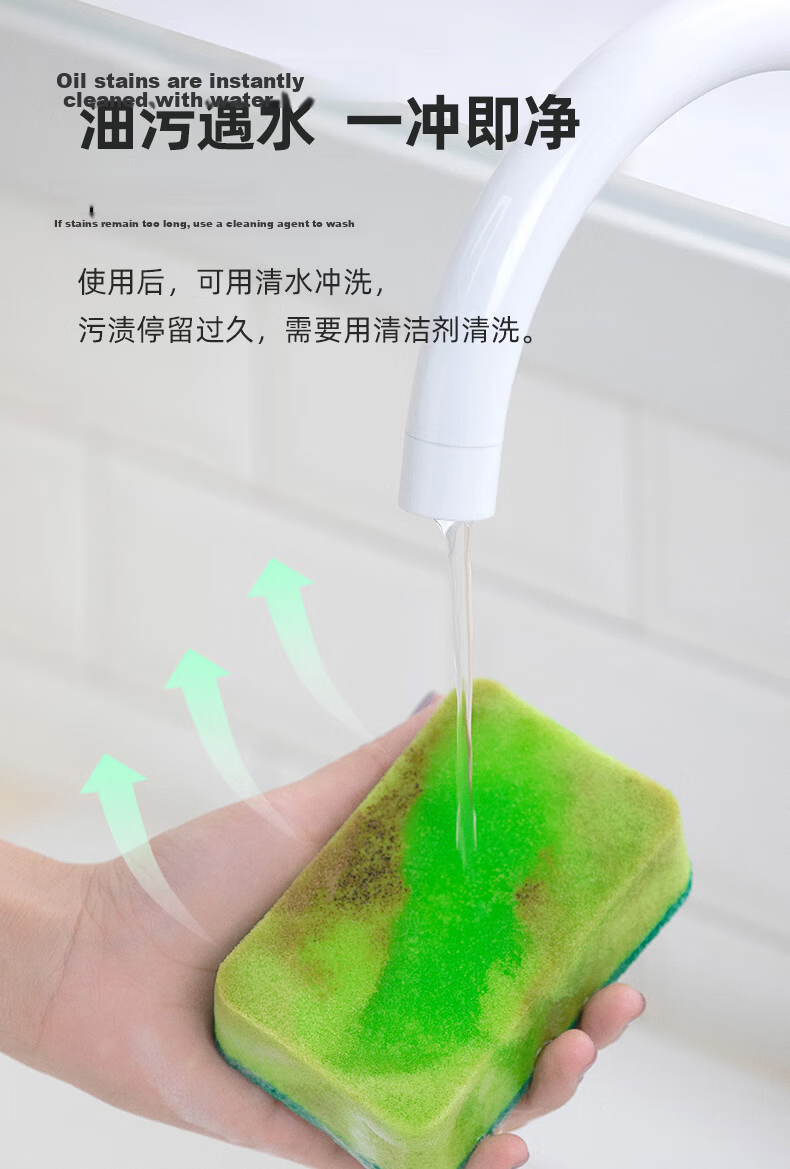 Chahua Dishwashing Sponge Scrubbers 8-Pack Oil-Removing Cleaning Cloths 7