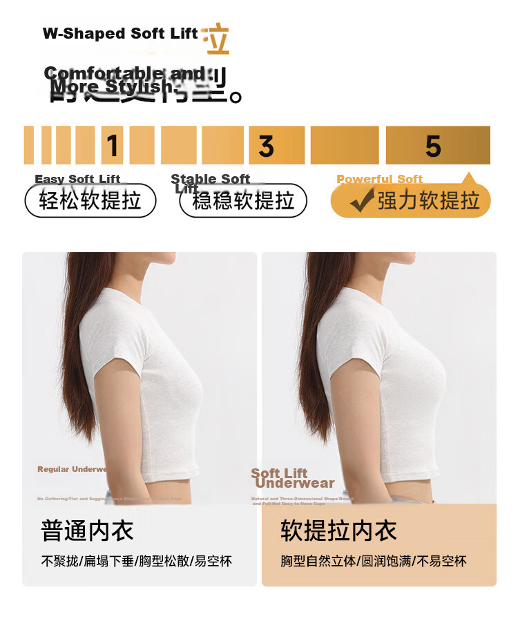 Urban Beauty 2-Pack Lightweight Seamless Foundation Liquid Sports Bra Anti-Sagging Side Support Wire-Free Push-Up Vest Bra 5