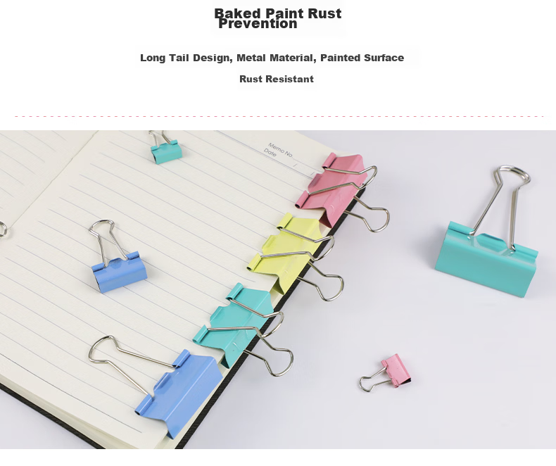 Deyin 48pcs 25mm Medium Size No.4 Colored Metal Paper Clips Binder Clips Stationery Office Clips for Students Documents 4273 8