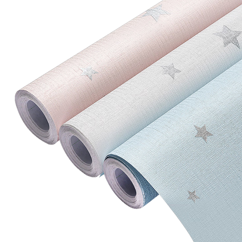 Oumai Self-Adhesive Wallpaper Fresh Blue 0.6x3m Waterproof Concealing Dormitory Wall Sticker