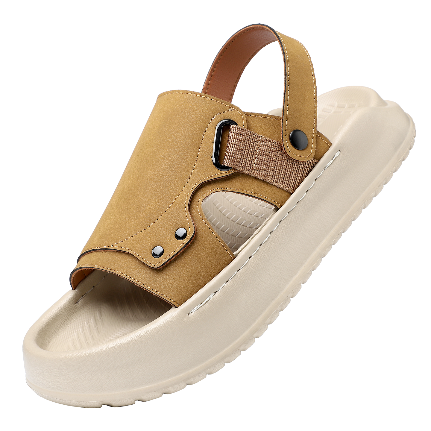 MEXICAN Spring Summer New Men's Leather Sandals Beach Shoes Dual-Wear Breathable Green 40