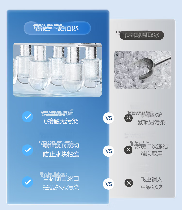JD Jingzao Ice Rhino Instant Hot and Cold Water Dispenser Home No Installation Ice Maker Small Desktop Direct Drinking Machine White 9