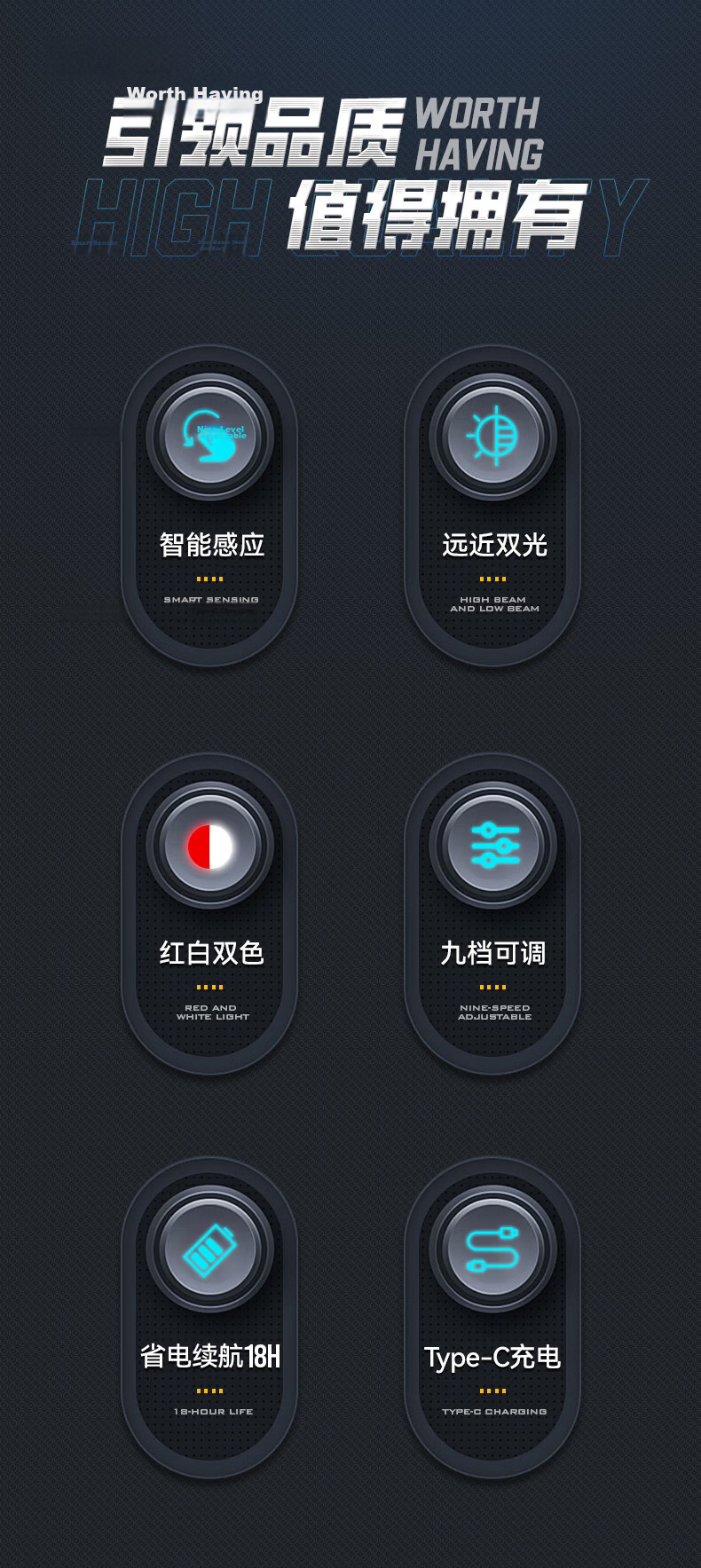 SupFire Headlamp High Brightness Zoom Sensor Long Battery Life Rechargeable Waterproof Work Fishing Light 3