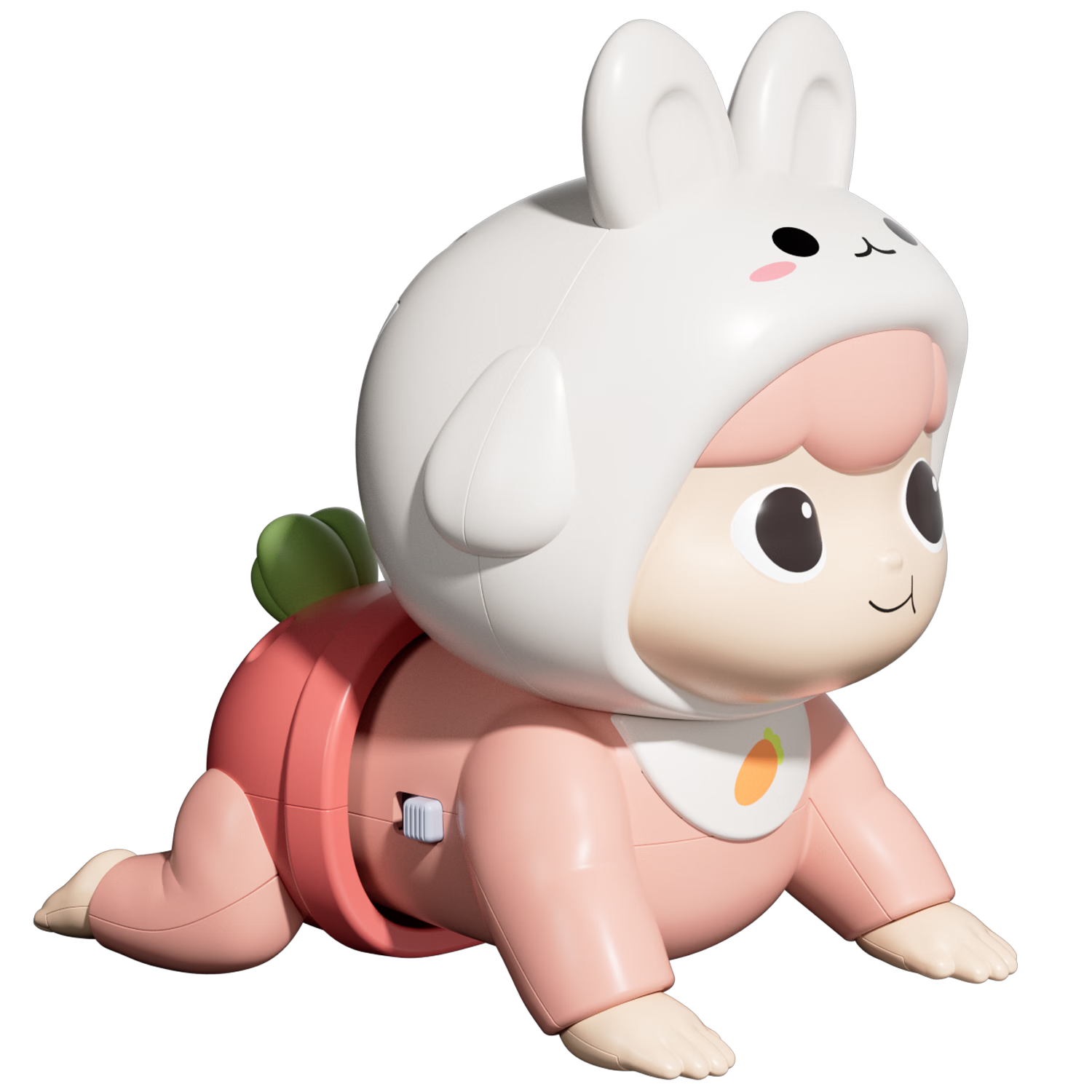 Dimoarch Baby Electric Crawling Toy, Fun Infant Learning to Crawl Early Education Enlightenment Crawling, Newborn Head-Lifting Training Rabbit Pink