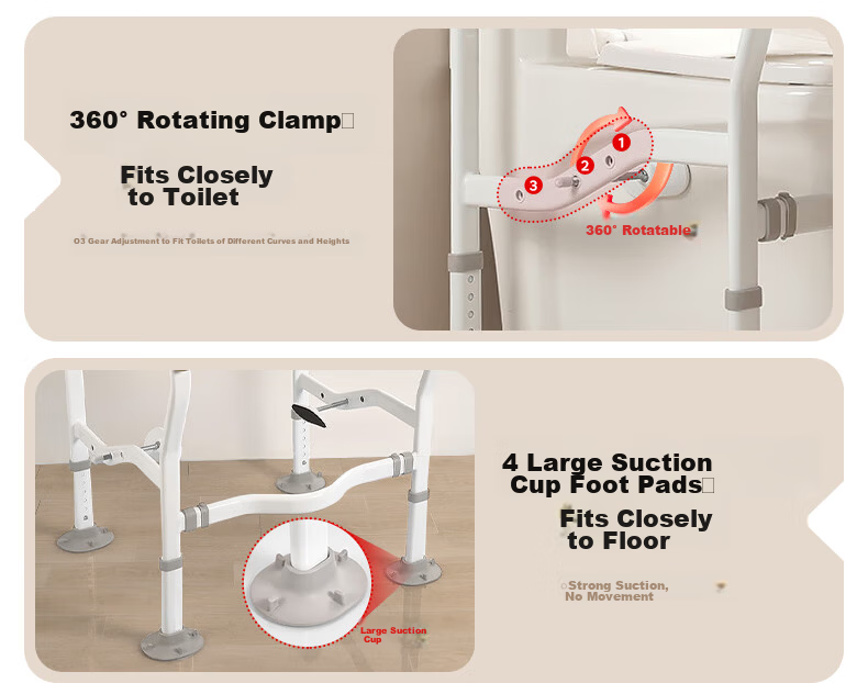 Interhasa! Toilet Grab Bar Elderly Bathroom Handrail Anti-Slip Toilet Support Assist G9066 6