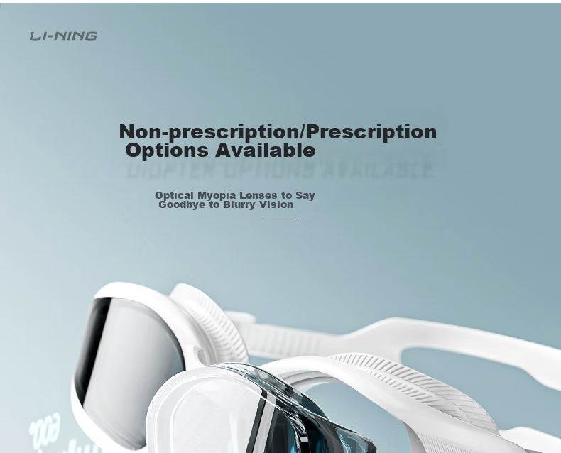LI-NING Prescription Swimming Goggles HD Waterproof Anti-Fog Swim Cap Set Professional Swimming Glasses 3