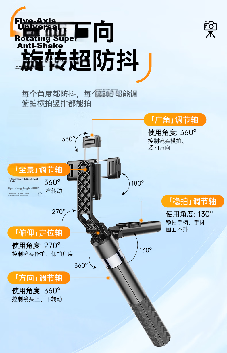 Zhiguozhe [Hot Sale 300K+] 360° Rotating Anti-Shake Selfie Stick with Automatic AI Tracking Gimbal Phone Stand Floor-Standing Live Streaming Smart Face Tracking Stabilizer All-in-One 14