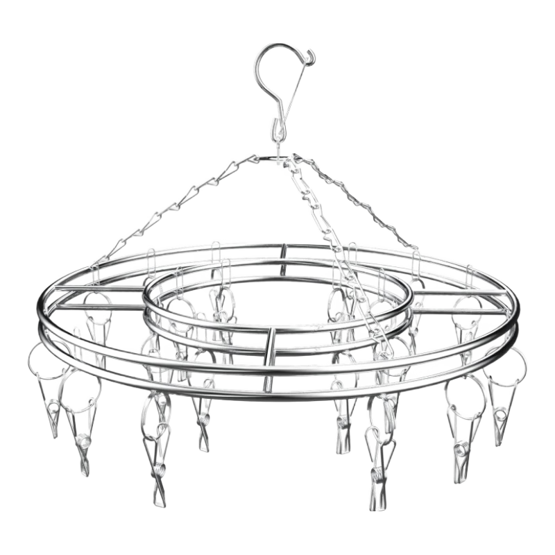 40,000 KM Clothes Peg Balcony Magic Sock Drying Rack Round Multifunction Stainless Steel Home Baby Windproof Hanger
