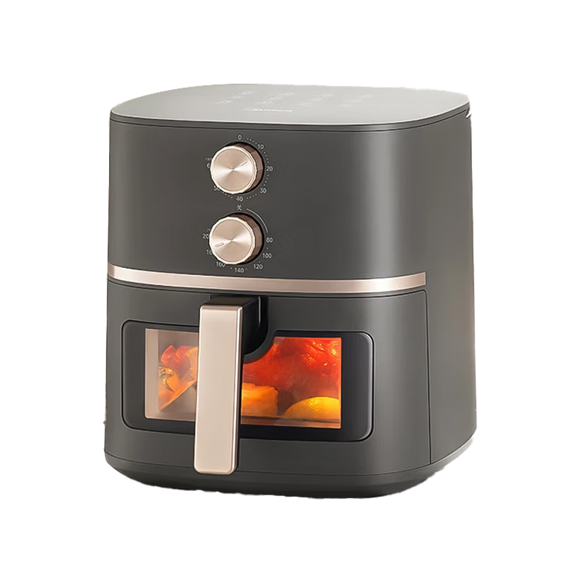 Midea Air Fryer with Steaming And Baking Functions, Small Home Appliance, No-Flip Household Baking Multi-Functional Pot for Steam Tenderizing And Roasting, Sold by JD, Practical 5.3L Large Capacity KZE538J5
