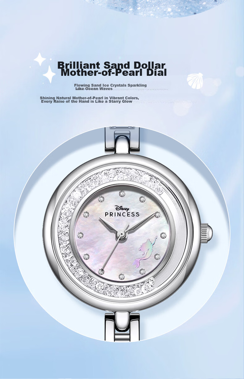 Disney Little Mermaid Princess Series Girls Watch Original Luxury Niche High-End Gift for Girlfriend and Best Friend Birthday Present 3