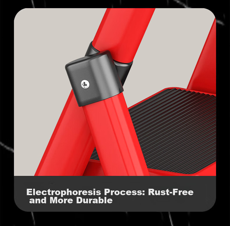 Yilinju Household Safety Step Ladder Folding Telescopic Multifunctional Staircase Portable Thickened Red Four-Step 18