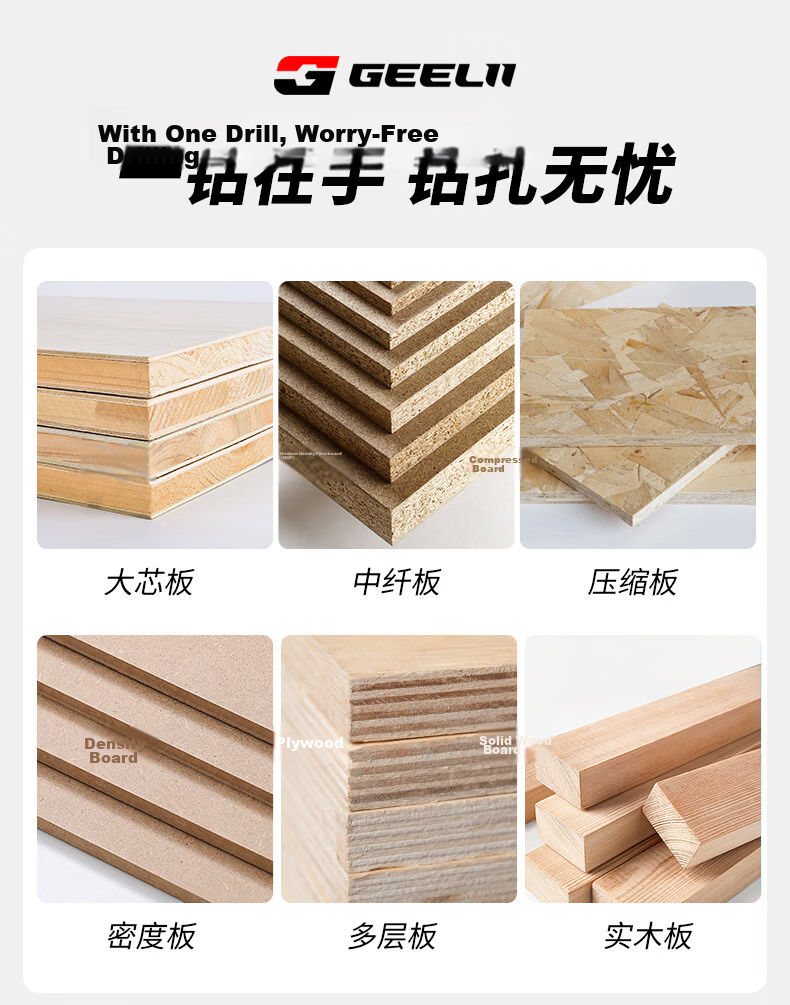GeeLii Countersink Drill Bit with Stop Woodworking Wood Board Hole Opener Screw Countersink Punch Tool 3.0mm 56502 3