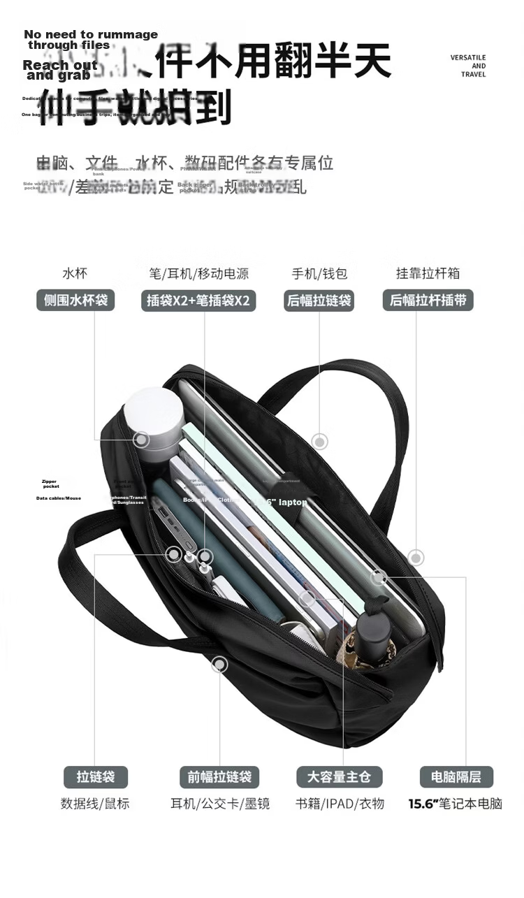 GOLF Business Briefcase Men's Large Capacity 15.6/16 Inch Laptop Bag Lightweight Casual Office Bag 13