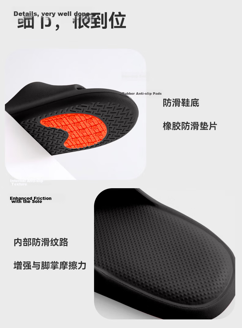 Sanli Non-Slip Slippers for Home And Bathroom, Quiet Indoor/outdoor Women's Soft Cushioned Men's Sandals New Style Gray 42-43 14