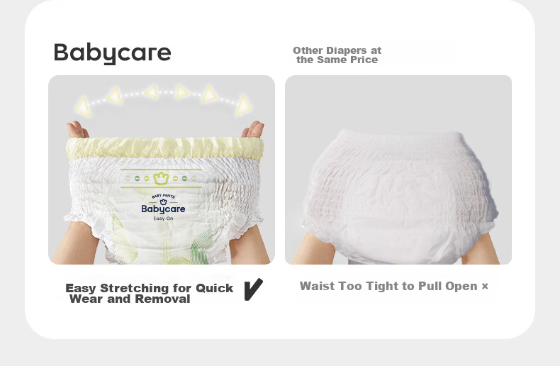 Babycare Easy Wear Pants Pull-Up Diapers Trial Pack XL Size 4 Pieces (12-17kg) 9