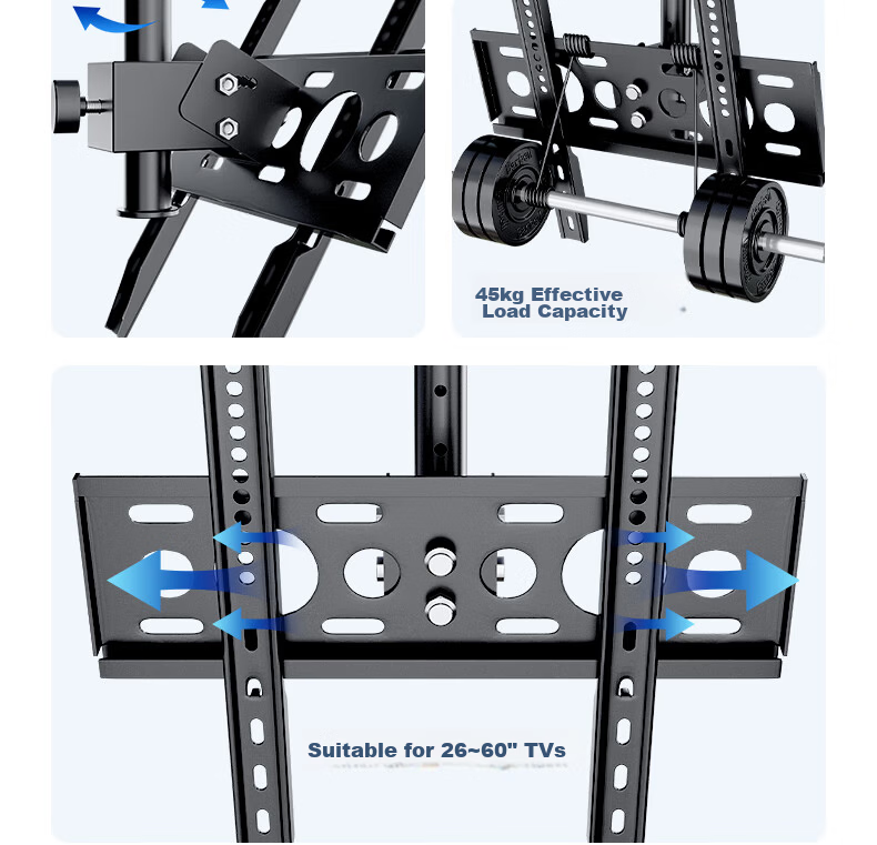 Dongpuli TV Ceiling Mount Bracket Rotatable Adjustable Multi-Functional LCD Monitor Surveillance Pole Stand Wall Mount for 14-42 Inch TVs 5