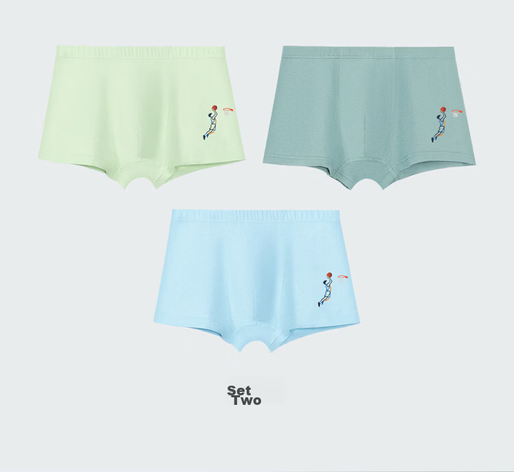 Hodohome Boys' Underwear with Mulberry Silk, 7A Grade Antibacterial Crotch Shorts, Cotton-Spandex Cartoon Bottom Pants for Boys, 301 165 12