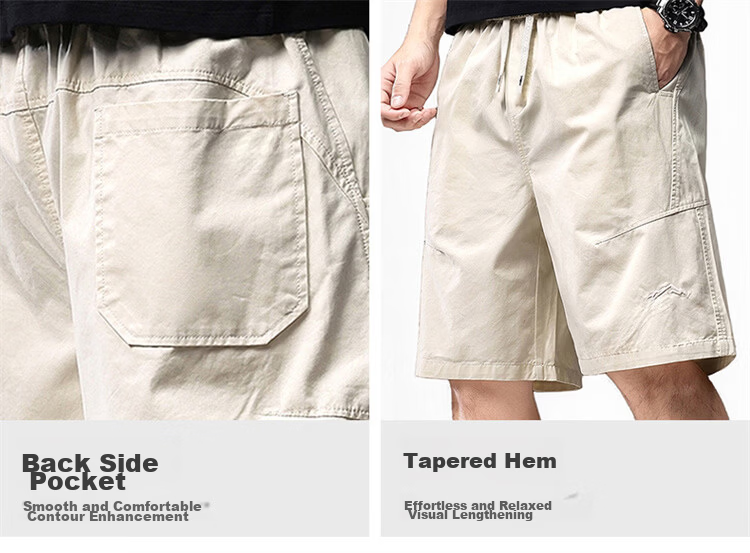 MARK FAIRWHALE Men's Summer High-End American Style Pure Cotton Casual Shorts Thin Five-Point Pants Black 3XL 9
