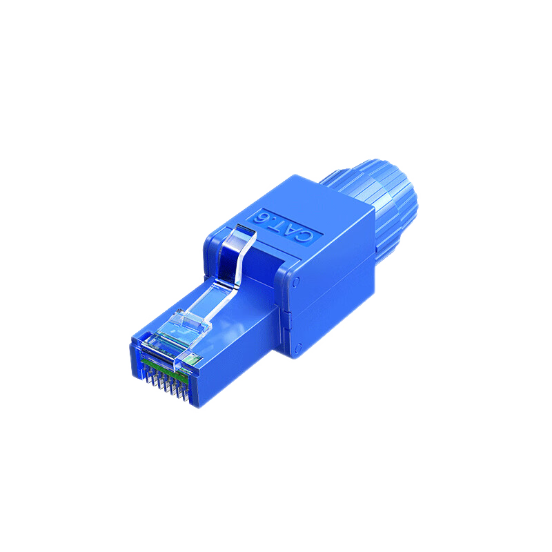 BIAZE Category 6 Tool-Free Crystal Head, Engineering Grade 8P8C Punch-Down Free RJ45 Gigabit CAT.6 Computer Network Cable Connector Tool, 50U Network Connector, Single Pack