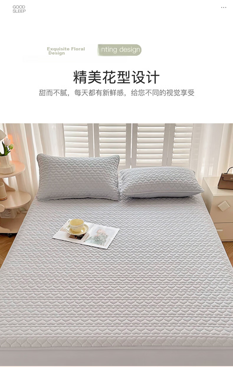 MUJI Class A Quilted Pillowcase with Pillow Core Isolation Layer, Household Anti-Oil and Dirt-Proof Pillowcase, 48x74cm Single Piece 5