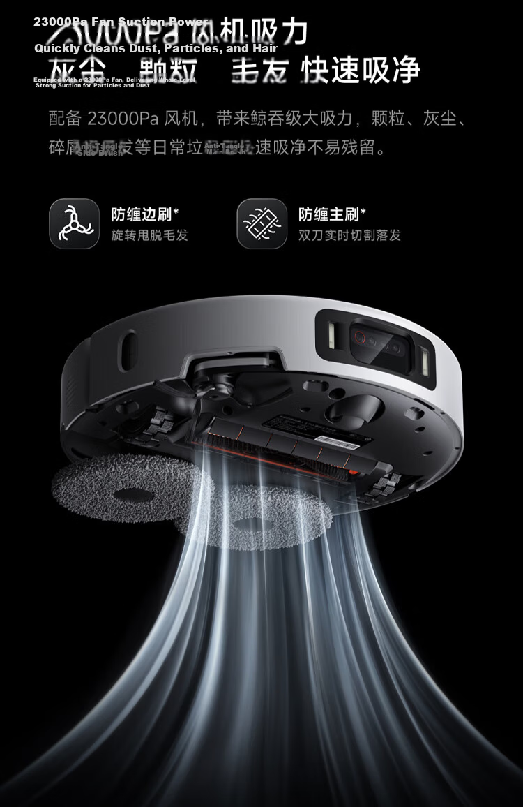 Mijia 6Pro Robot Vacuum Cleaner with Water Tank, Powerful Rolling Water Mop, AI Intelligent Stain Detection, Home Vacuum and Mop with Automatic Cleaning 5