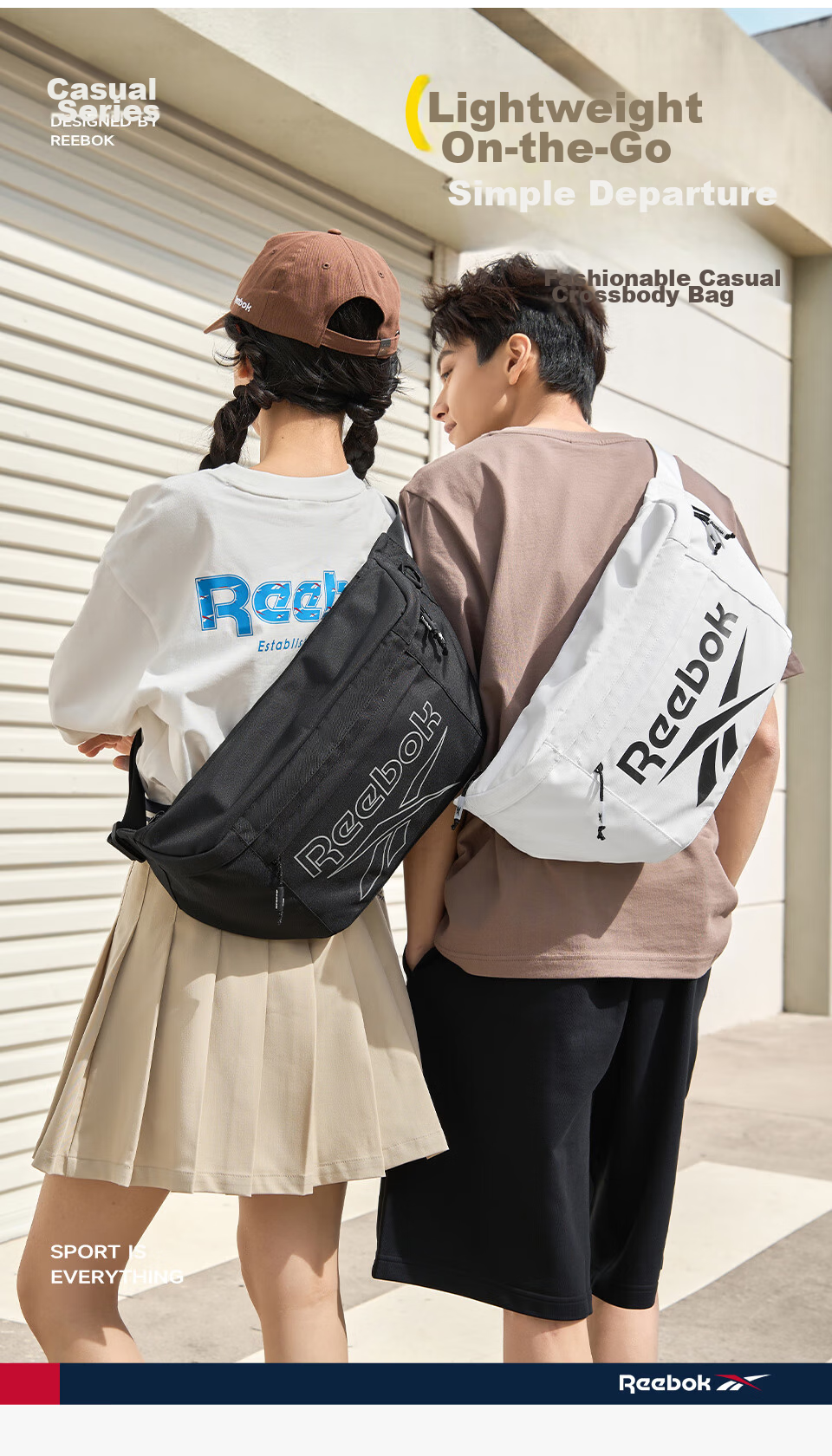 Reebok Stylish Sports Crossbody Bag for Men 2026 New Street Trend Large Capacity Commuter Cycling Shoulder Bag for Women 1