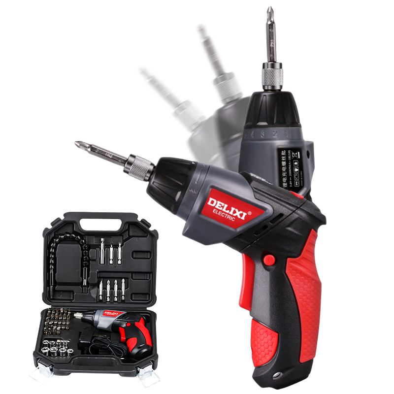 DELIXI ELECTRIC 46-Piece Electric Screwdriver Set 3.6V High Torque Rechargeable Lithium Power Tool for Home Repair