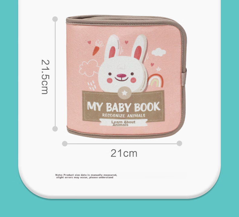Babamama Tearable Cloth Book Baby Toy Teething Velcro Quiet Book Early Education Toy for 0-1 Year Old Babies 8
