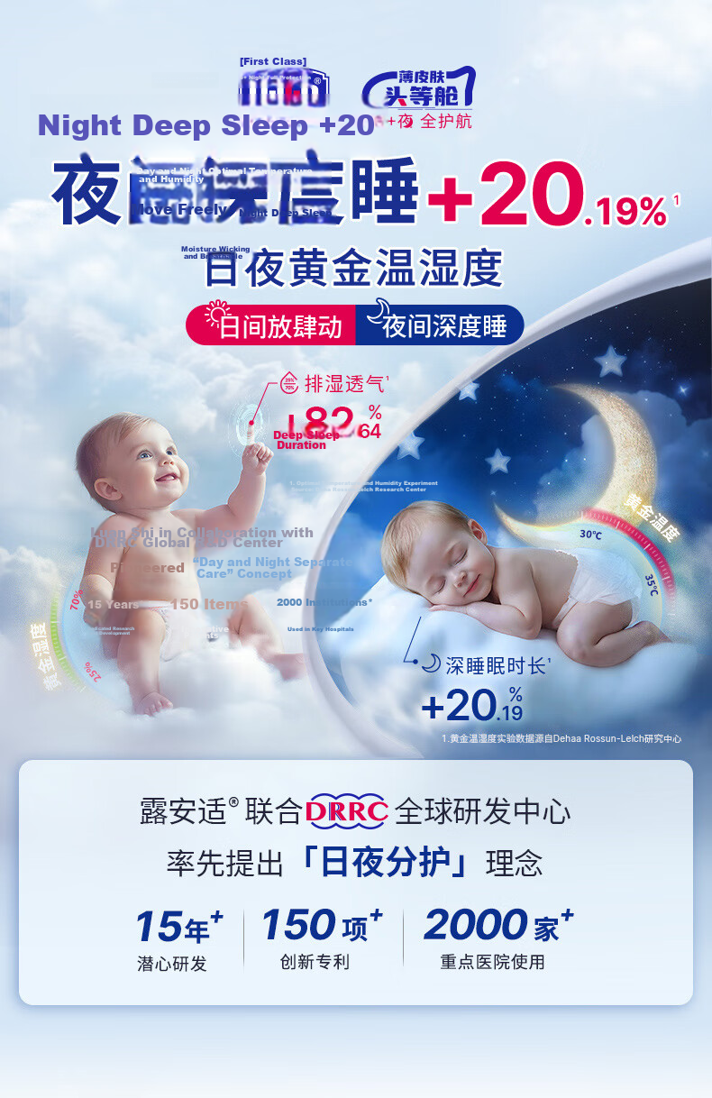 Luvs Day & Night Plant-Based Baby Diapers L Size 64pcs Night Use Summer Ultra-Thin Pull-Up Pants 1