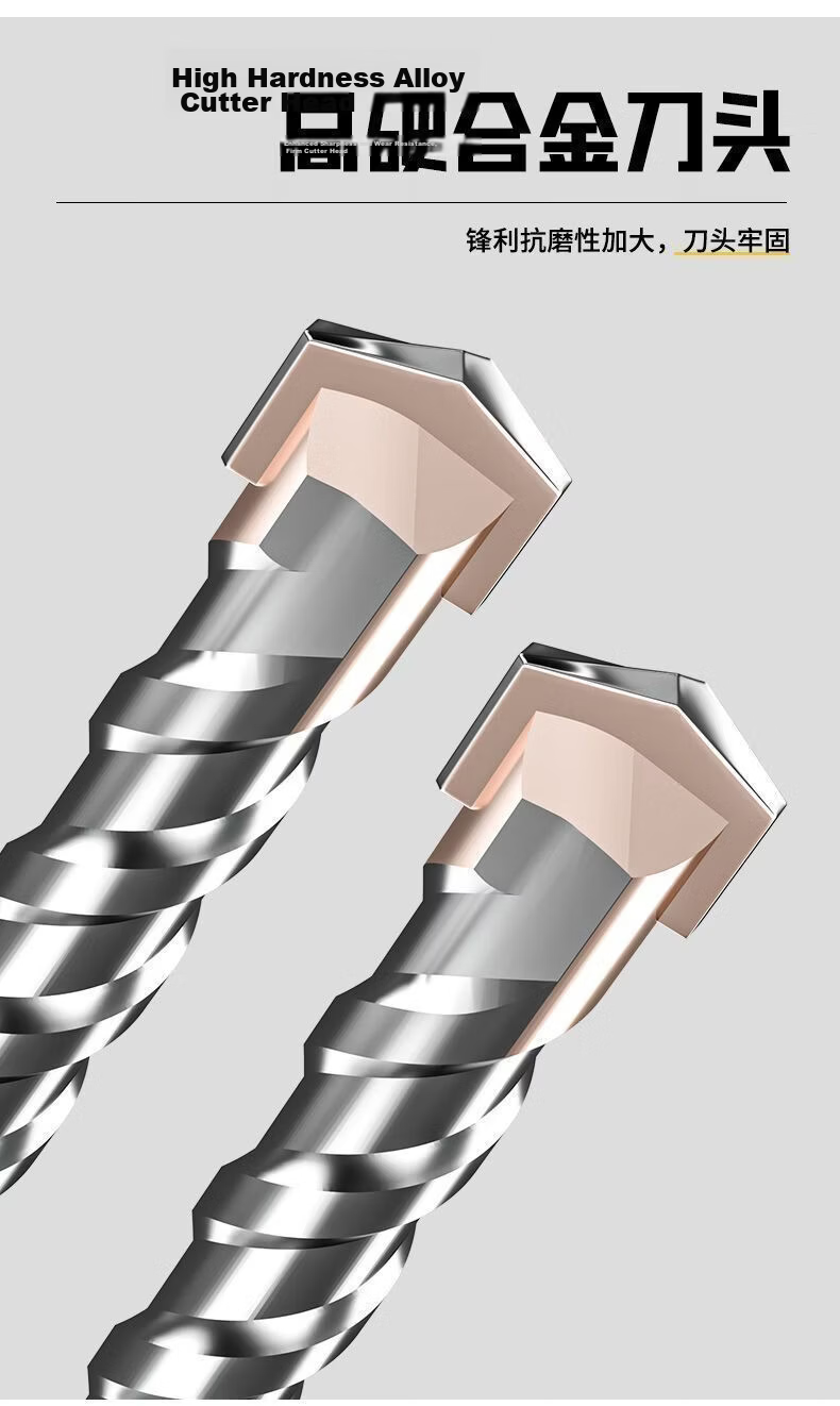Fang Da Wang Straight Impact Drill Bit for Concrete, Rebar Resistant, Wear-Resistant, Durable, Quick Drilling, Round Shank 8x160mm 7