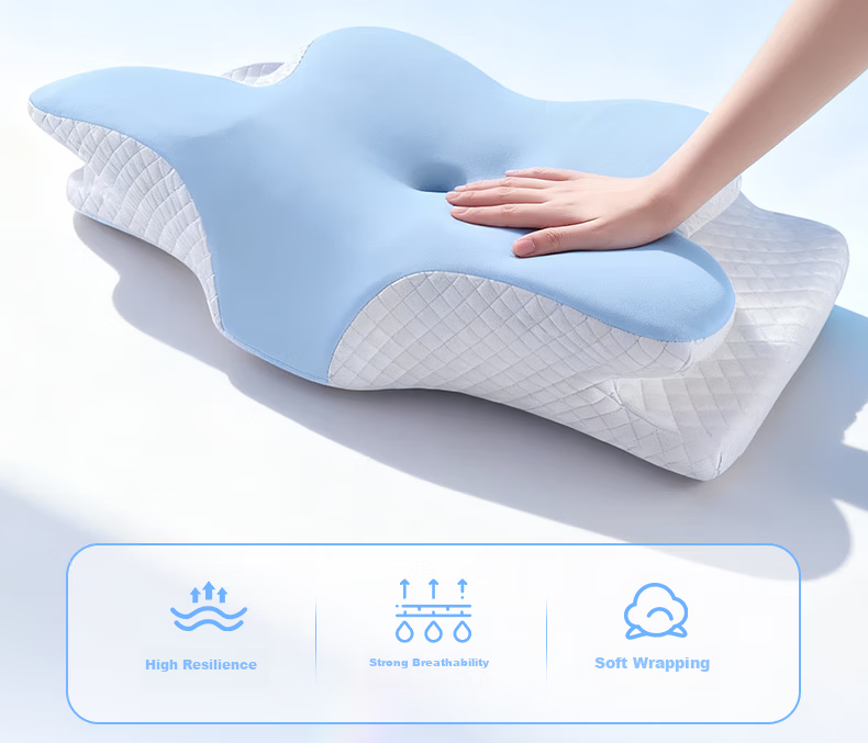 Zhiguozhe Neck Support Pillow Side Sleeping Cervical Pillow Deep Sleep Anti-Snore Adult Ergonomic Butterfly Memory Foam Pillow 28