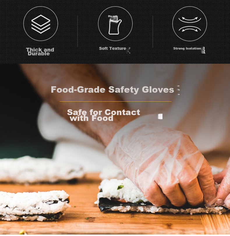 WOLSGIN Disposable PVC Gloves, 100 Pieces/box, Medium Size, Food-Grade, for Household Chores, Dishwashing, Kitchen Use, Waterproof, 12 Inches Extended 2