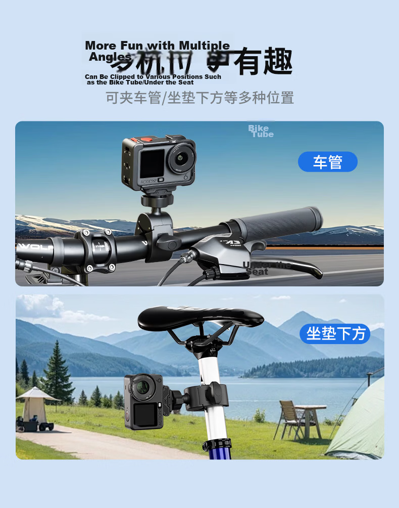 JJC DJI Action 6 Dual Mini Handlebar Mount Action 6/Osmo Nano Magnetic Quick Release Strong Clamp Cycling Motorcycle Bicycle Holder 7
