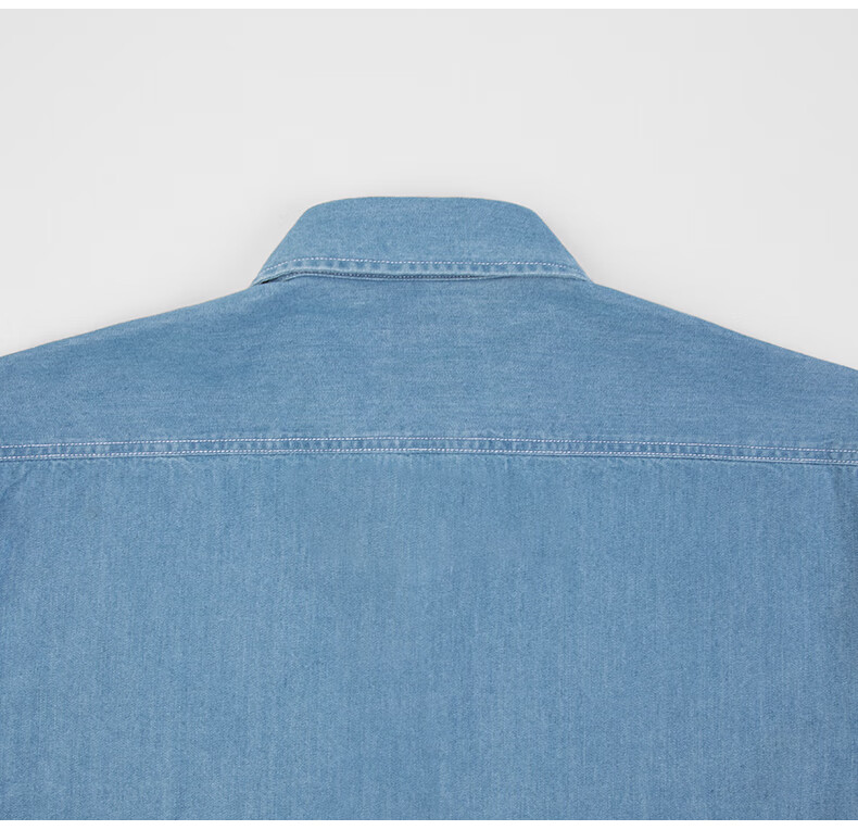 BLACKMONDAY Pure Cotton Vintage Washed Denim Shirt, Men's Business Formal Wear, Single Pocket Casual Long-Sleeve Shirt Jacket 8