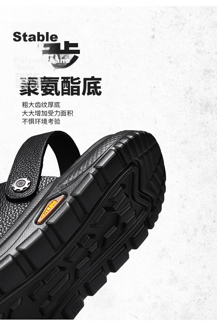 Bull Family Men's Leather Sandals Summer New Genuine Leather Soft Sole Breathable Beach Shoes Men's Versatile Two-Way Commuter Casual Slippers 12