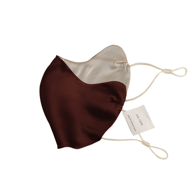 Lagur Natural Guard UPF50+ Double-Sided Wearable Silk Sunscreen Mask with Eye Protection Design - Coffee + Light Beige