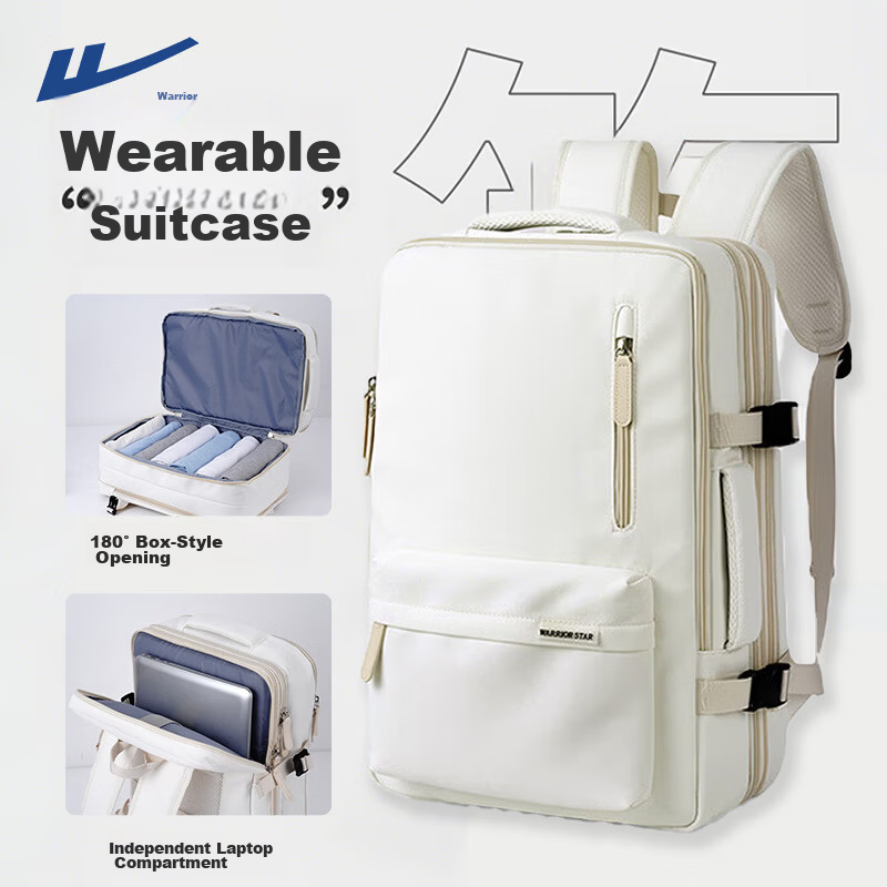 Warrior Large Capacity Travel Bag Men's Luggage Short Trip Business Commuter 180-Degree Opening Multifunctional Sports Bag
