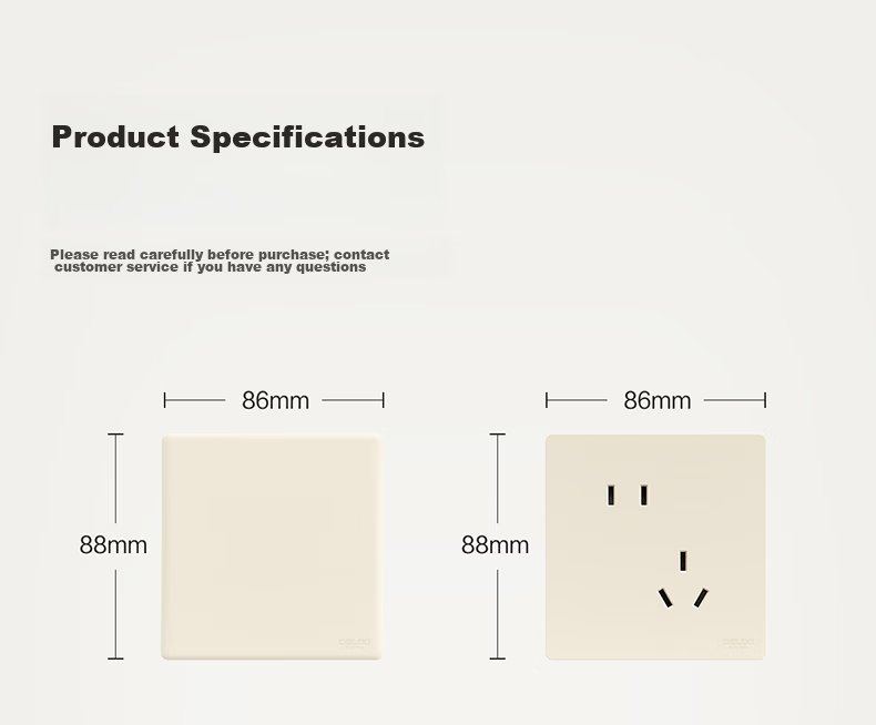 DELIXI CD806 Matte Frosted Cream Style Large Panel Triple Switch Single Control Silver Osmanthus Yellow 22
