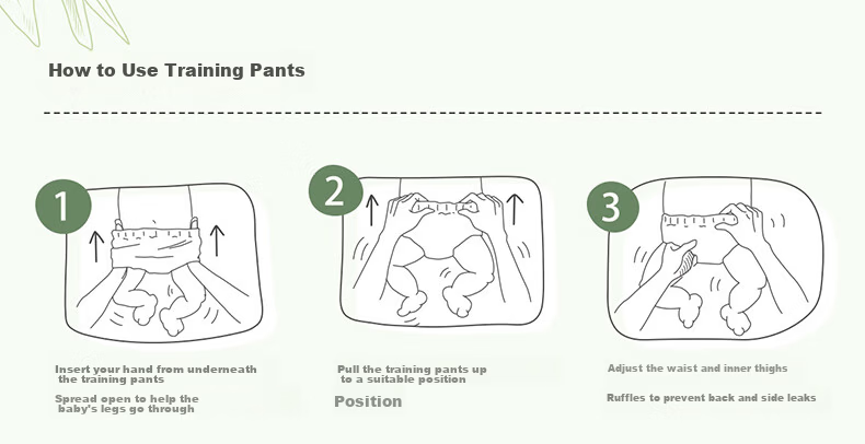 Jiaying [No Melamine Detected] Olive Luxury Pull-Up Diapers, Size 3XL, 56 Pieces (16-18KG), Disposable Training Pants 9