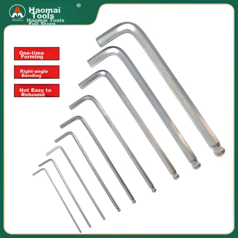 Haomai Imperial Hex Ball End Allen Wrench Set Hexagonal Hex Key Combination 9-Piece HM-238839 6