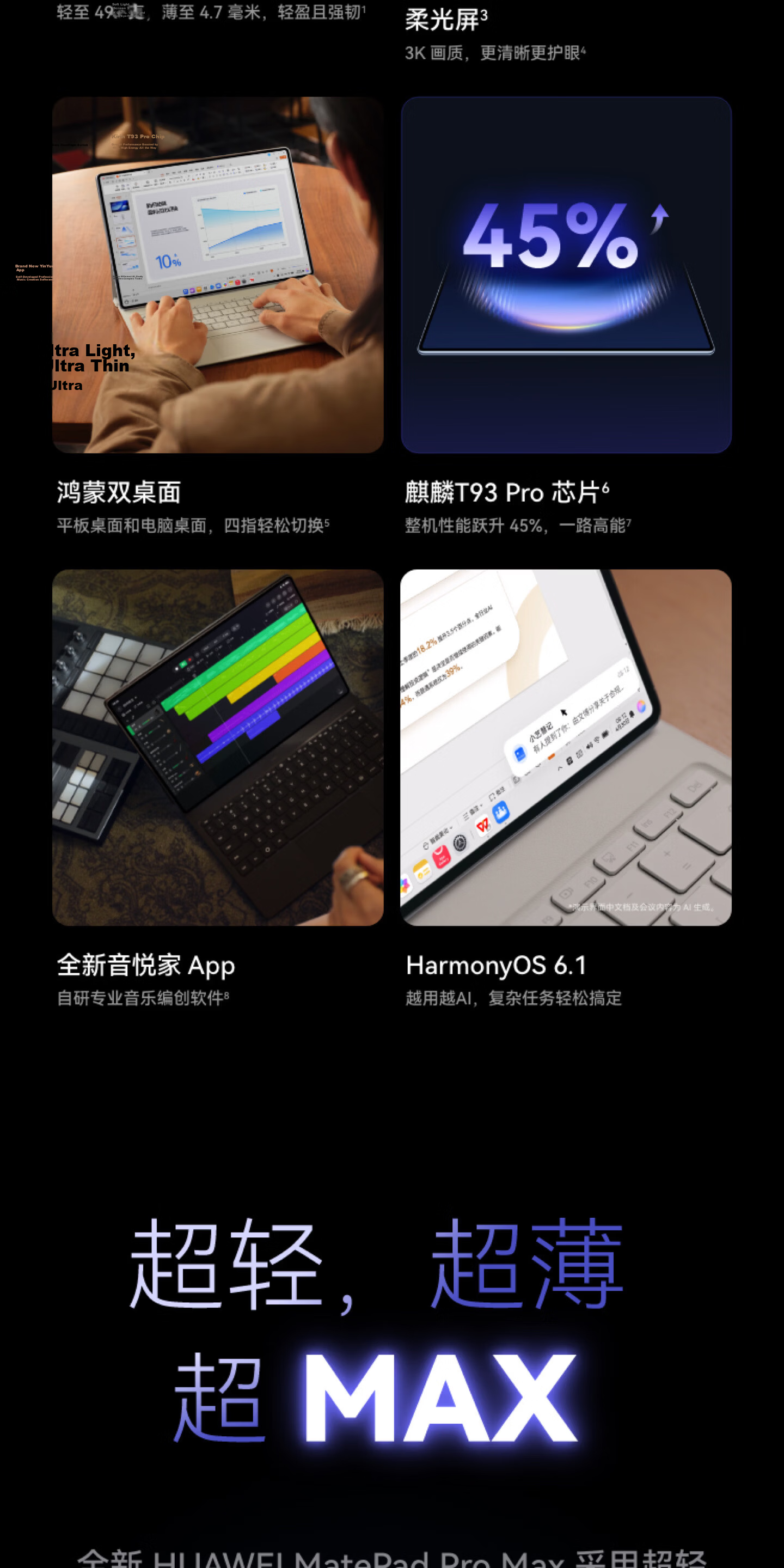 HUAWEI MatePad Pro Max 13.2-inch Tablet 3K OLED Screen Office Creative Tablet 12+512GB Deep Space Gray 6