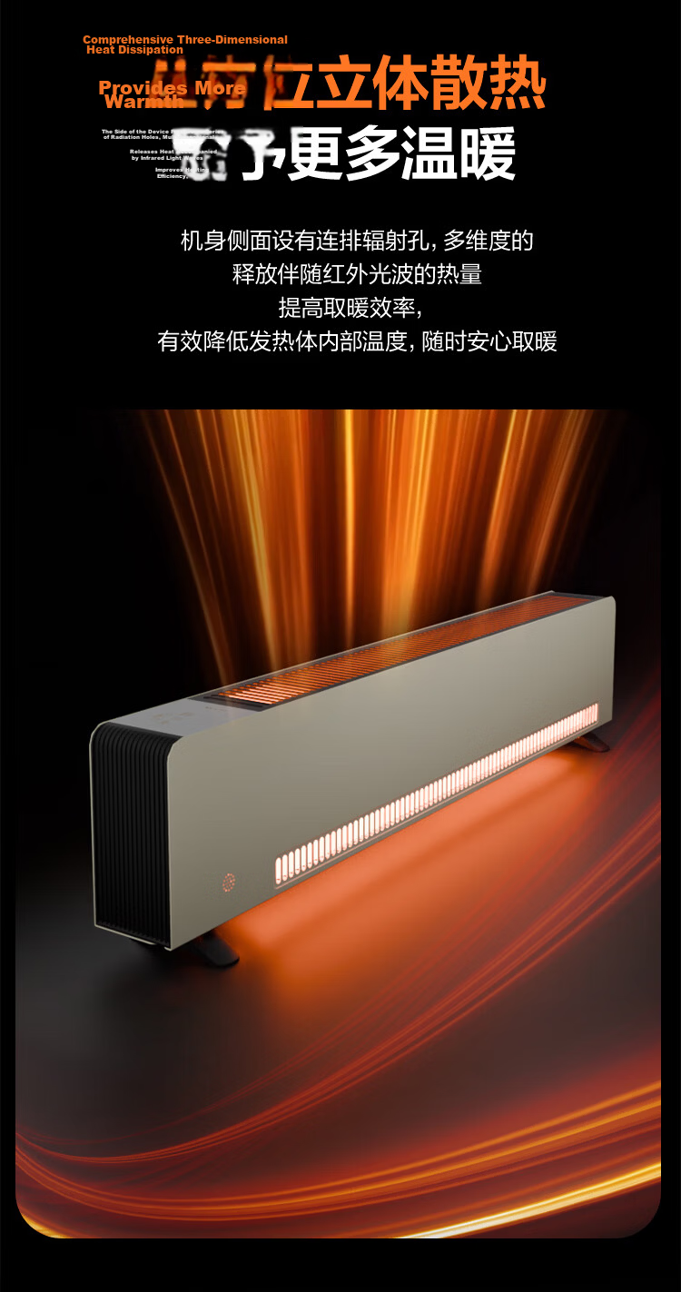 Gree NuanSui Baseboard Heater Graphene Humidifier Home Electric Heater Bathroom Rapid Heating Energy-saving Heater Whole House Heating NJI-X7022BV-M 14