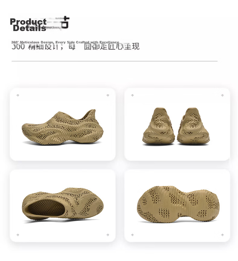CABBEEN 2026 New Hollow-Out 3D Printed Men's Outdoor Sandals Mid Gray Size 38 16