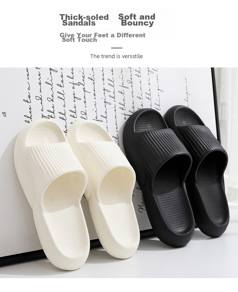 GUOLUOFEI Thick-Soled Slip-On Sandals for Men, Summer Bathroom Shower Non-Slip Couple Indoor Slippers for Me 1