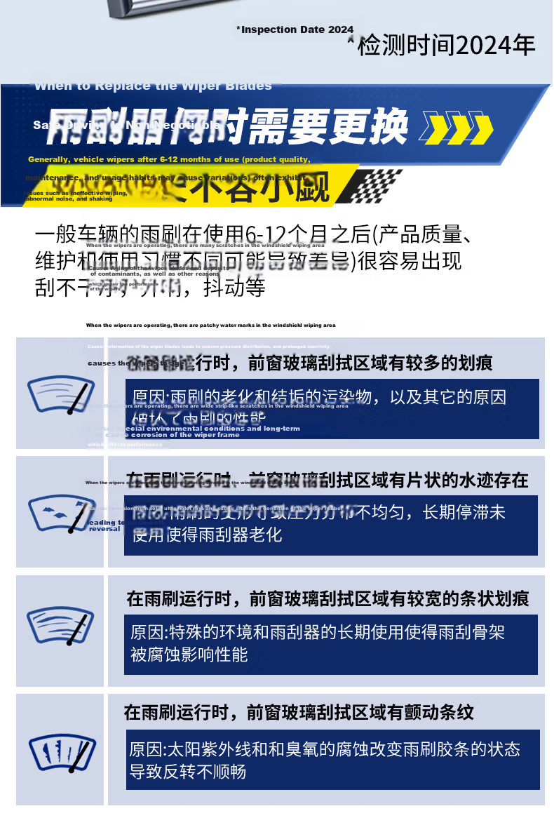 MICHELIN Silent New Frameless Wiper Blades for Volkswagen Magotan 16-24 / Sagitar / Passat / Civic 24/19K 13