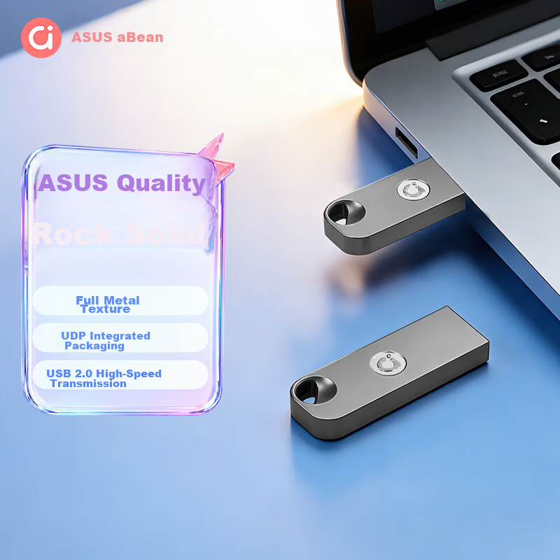 ASUS a 64GB USB 2.0 Single-Port Mini Metal USB Flash Drive U200 Meteorite Gray